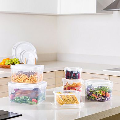 Sorbus 3 Pack Nesting Plastic Food Storage Containers Stackable Meal Prep Bowls