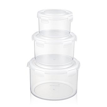 Sorbus 3 Pack Nesting Rectangular Plastic Food Storage Containers Leak-Proof Stackable Bowls