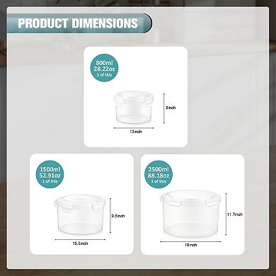 Sorbus 3 Pack Nesting Rectangular Plastic Food Storage Containers Leak-Proof Stackable Bowls