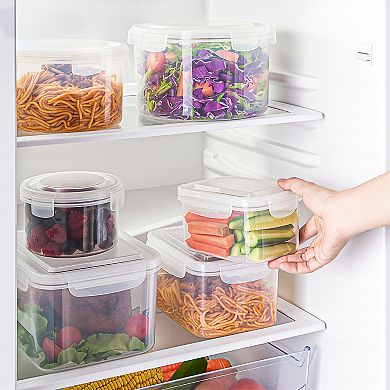 Sorbus 3 Pack Nesting Rectangular Plastic Food Storage Containers Leak-Proof Stackable Bowls