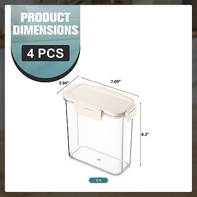 Sorbus 4 Pack Airtight Food Storage Container for Pantry, Rice, Pasta, Cereal and Snacks
