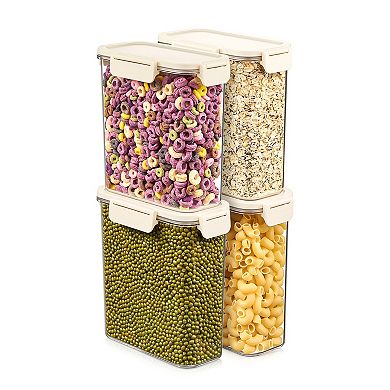 Sorbus 4 Pack Airtight Food Storage Container for Pantry, Rice, Pasta, Cereal and Snacks