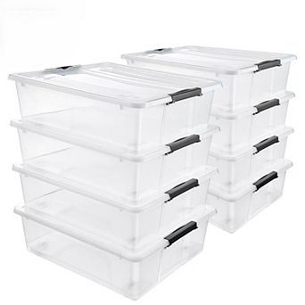 Sorbus Clear Plastic 40-qt Underbed Storage Containers with Wheels, Snap Lock Lids and Handles