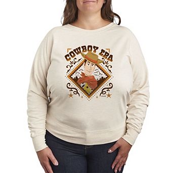 Women's Plus Disney / Pixar's Toy Story 5 Woody Cowboy Era French Terry Long Sleeve Tee