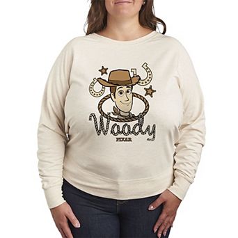 Women's Plus Disney / Pixar's Toy Story 5 Woody Cowboy French Terry Long Sleeve Tee