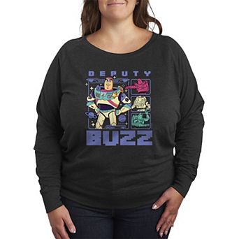 Plus Size Disney / Pixar's Toy Story 5 Deputy Buzz French Terry Long Sleeve Tee