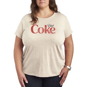 Women's Plus Diet Coke Logo Distressed Graphic Tee