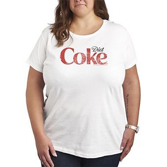 Women's Plus Diet Coke Logo Distressed Graphic Tee