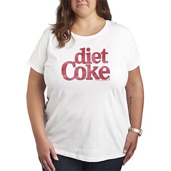 Plus Size Diet Coke Logo Distressed Graphic Tee