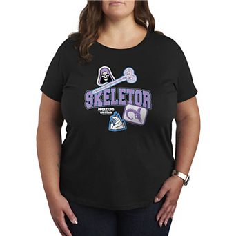 Women's Plus Masters Of The Universe Skeletor Patches Graphic Tee