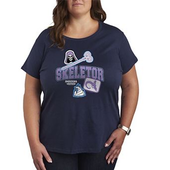 Women's Plus Masters Of The Universe Skeletor Patches Graphic Tee