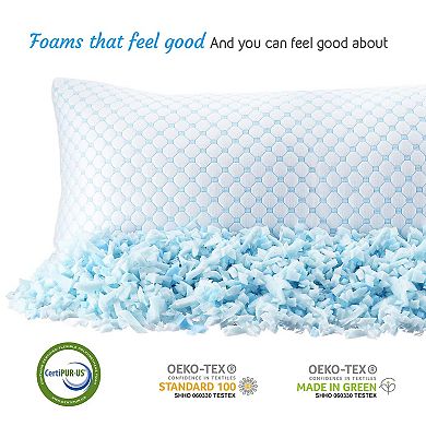 Nestl Memory Foam Cooling Pillow Heat and Moisture Reducing Ice Silk and Gel Infused