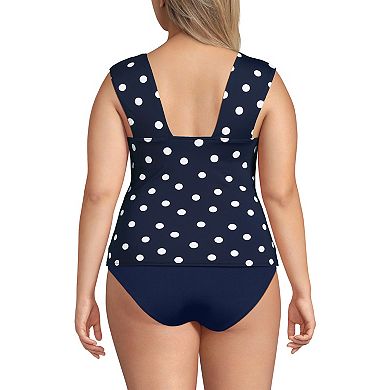 Plus Size Lands' End Square Neck Underwire Tankini Swim Top