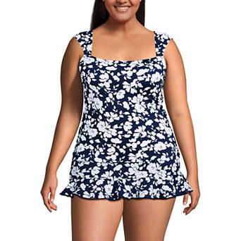 Plus Size Lands' End Square Neck Underwire Tankini Swim Top