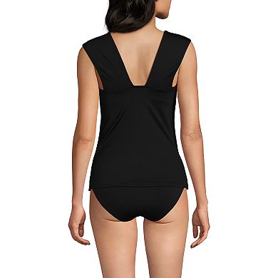Women's Lands' End D-Cup Square Neck Underwire Tankini Swim Top