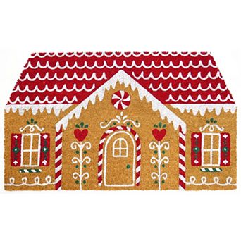 St. Nicholas Square® Shaped Gingerbread House Coir Doormat