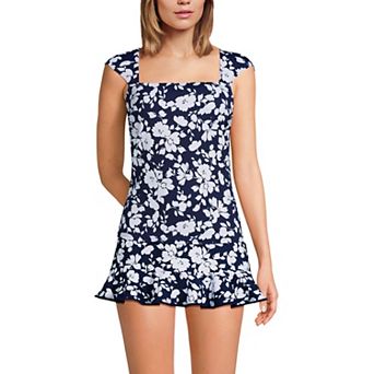 Women's Lands' End Square Neck Underwire Tankini Swim Top