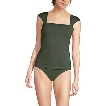 Women's Lands' End Square Neck Underwire Tankini Swim Top
