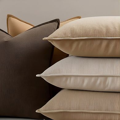 Neutral Linen Pillow Covers Set of 4 Soft Natural Fall Decor
