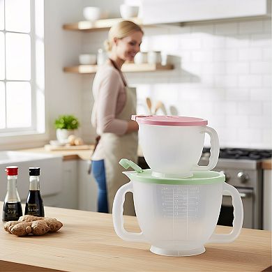 Pitcher Set with Lids for Mixing and Storing