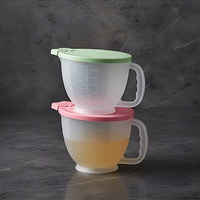Pitcher Set with Lids for Mixing and Storing