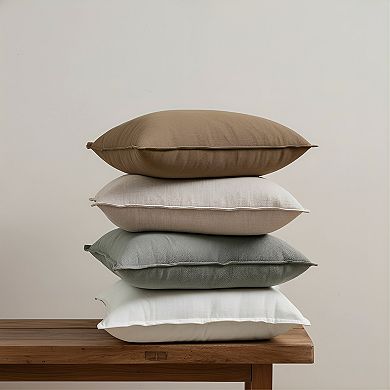 Neutral Linen Pillow Covers Set of 4 Soft Natural Solid