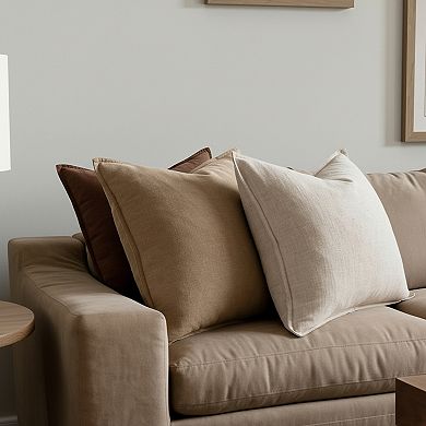Neutral Linen Pillow Covers Set of 4 Soft Natural Solid