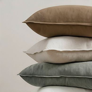 Neutral Linen Pillow Covers Set of 4 Soft Natural Solid