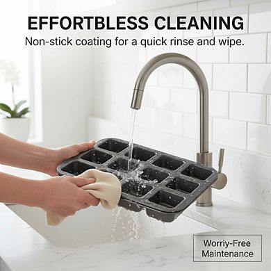 Nonstick All Edges Brownie Pan 12-Cavity, Mini Cake & Cookie Baking Tray