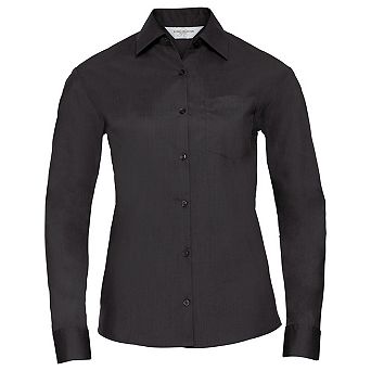 Russell Collection Womens/Ladies Poplin Easy-Care Long-Sleeved Formal Shirt