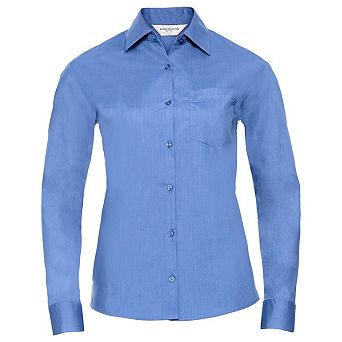 Russell Collection Womens/Ladies Poplin Easy-Care Long-Sleeved Formal Shirt