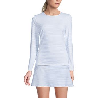 Women's Lands' End SunShade UPF 50 Long Sleeve Rash Guard Swim Tee