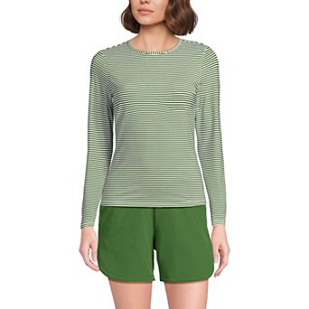 Women's Lands' End SunShade UPF 50 Long Sleeve Rash Guard Swim Tee