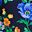 Navy Poppy Floral