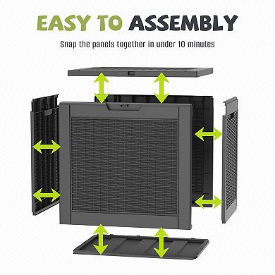 EFU 35 Gallon Rattan Weave Deck Box, Sit-On-It Bench, Weatherproof Resin Storage