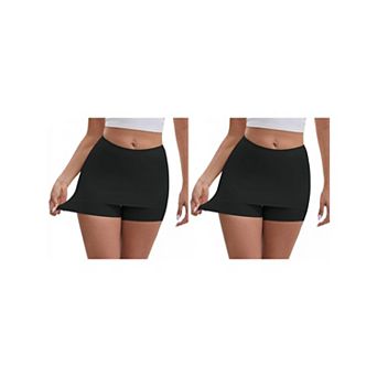 2 Packs Women's Anti Chafing Hip-Lifting Mid Rise Tummy Control No Show Slim Shorts Under Dress