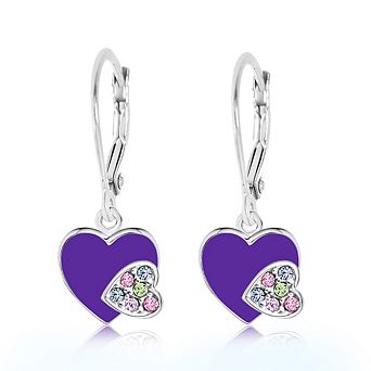 Kids Heart Hypoallergenic Earrings for Girls with Sterling Silver Leverbacks