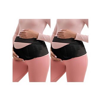 2 Packs Women's Adjustable Belly Support Bands Back Brace Straps Soft Pregnancy Abdominal Belt