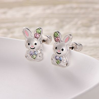 Kids Bunny Hypoallergenic Earrings for Girls with Surgical Titanium Screwbacks