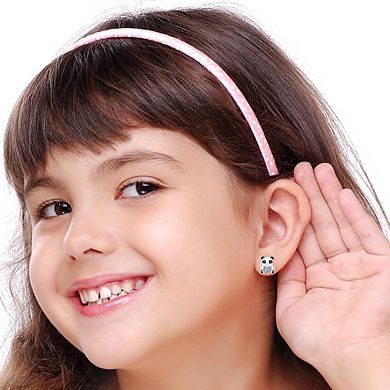Girls Panda Earrings - Hypoallergenic Kids Earrings with Surgical Titanium Screwbacks