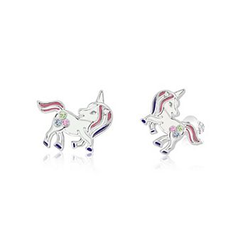Girls Unicorn Earrings - Hypoallergenic Kids Earrings with Surgical Titanium Screwbacks