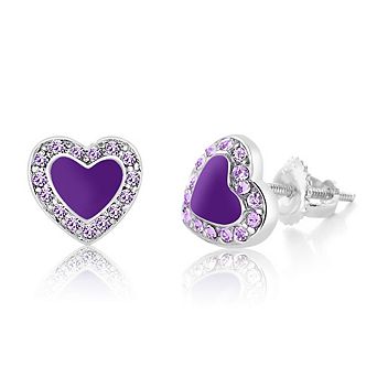 Kids Heart Hypoallergenic Earrings for Girls with Surgical Titanium Screwbacks