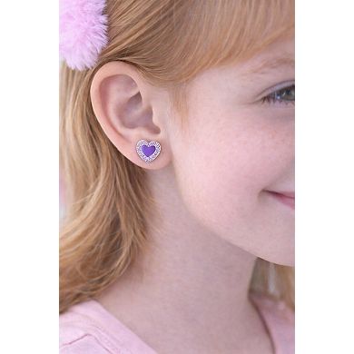 Kids Heart Hypoallergenic Earrings for Girls with Surgical Titanium Screwbacks