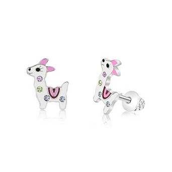 Girls Lama Earrings - Hypoallergenic Kids Earrings with Surgical Titanium Screwbacks