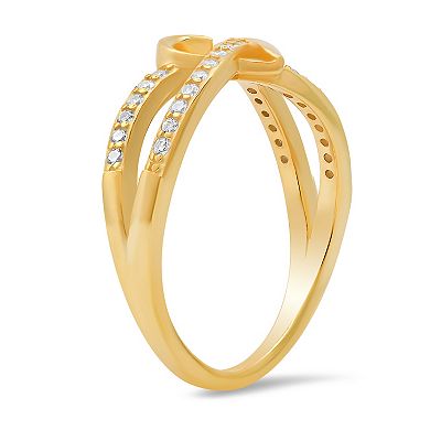 Queen Jewels Sterling Silver Cubic Zirconia Swirling Heart Ring