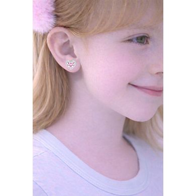 Kids Heart Hypoallergenic Earrings for Girls with Surgical Titanium Screwbacks