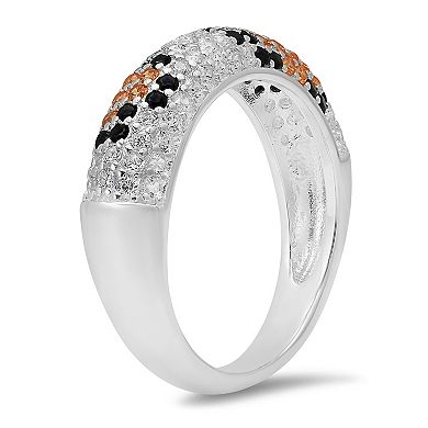 Queen Jewels Sterling Silver Cubic Zirconia Leopard Pave Band Ring