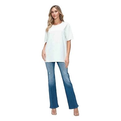 Womens Distressed High Rise Jeans with Pockets