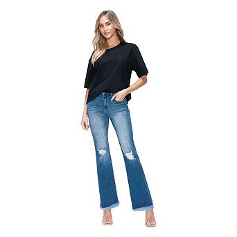 Women Distressed High Rise Bootcut Jeans
