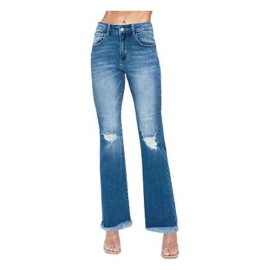 Women Distressed High Rise Bootcut Jeans